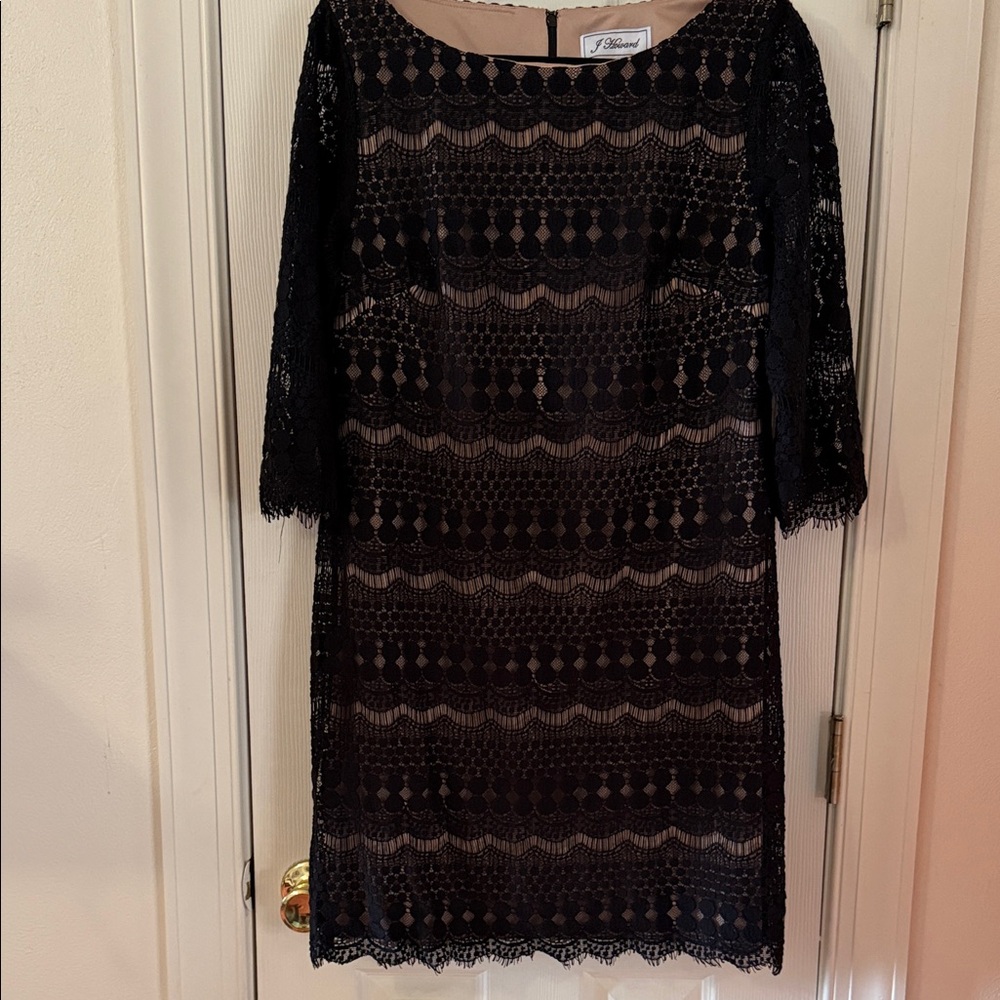 J. Howard Black and Tan Lace Dress